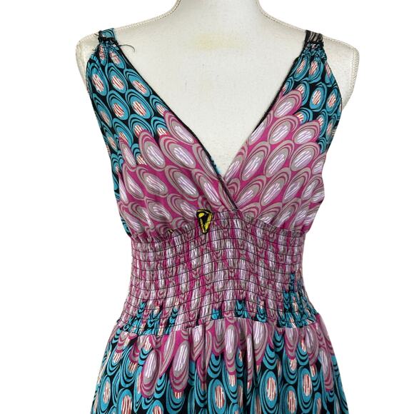 Magic maxidress, black/pink/teal, bohemian, gypsy, hippie, tropical, festival - Picture 4 of 6